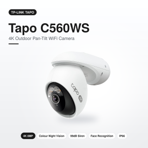 TP-Link Tapo C560WS 4K outdoor pan-tilt WiFi security camera with spotlights and siren